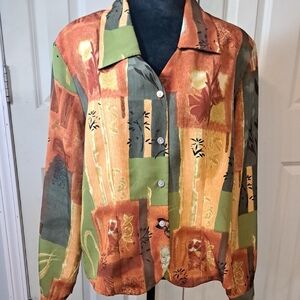 Jordan Multicolor Abstract Blouse